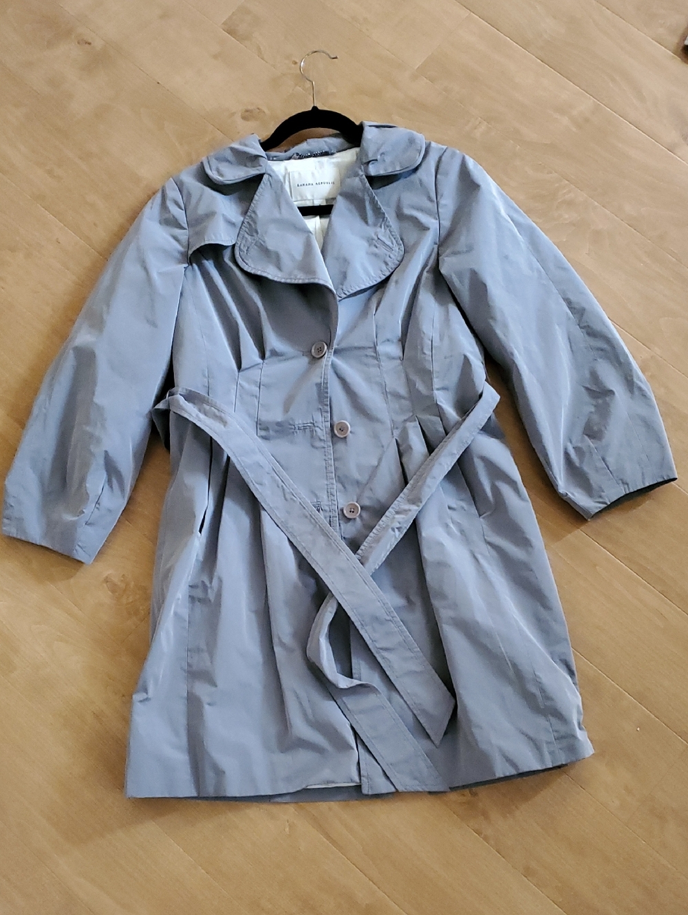 Banana Republic Light Gray Belted Trench Coat